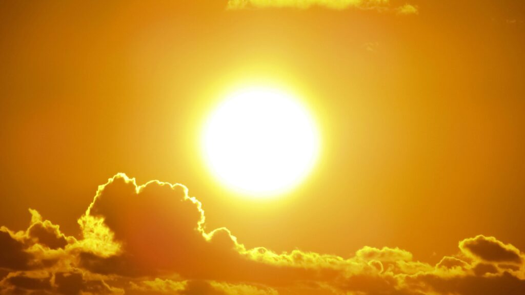 the sun during a heatwave in Sussex County, NJ